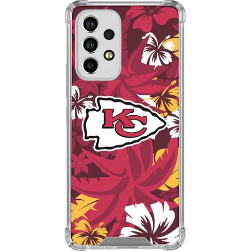 NFL Kansas City Chiefs Tropical Print Galaxy A53 5G Clear Case