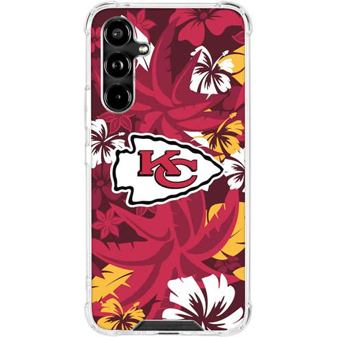 NFL Kansas City Chiefs Tropical Print Galaxy A54 5G Clear Case