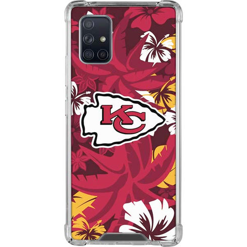 NFL Kansas City Chiefs Tropical Print Galaxy A71 5G Clear Case