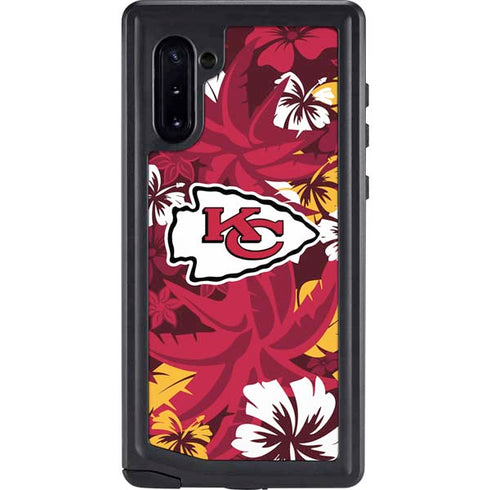 NFL Kansas City Chiefs Tropical Print Galaxy Note 10 Waterproof Case