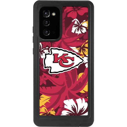 NFL Kansas City Chiefs Tropical Print Galaxy Note20 5G Waterproof Case