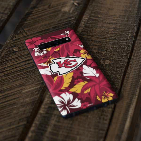 NFL Kansas City Chiefs Tropical Print Galaxy S10 Plus Skin