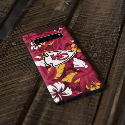NFL Kansas City Chiefs Tropical Print Galaxy S10 Skin