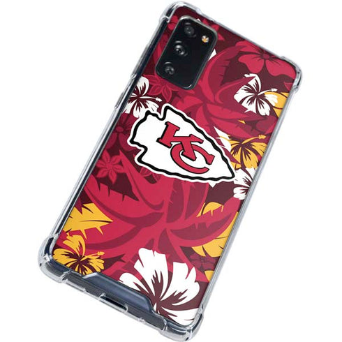 NFL Kansas City Chiefs Tropical Print Galaxy S20 FE Clear Case