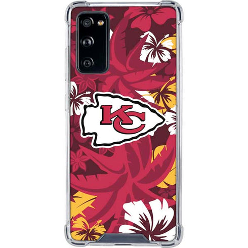 NFL Kansas City Chiefs Tropical Print Galaxy S20 FE Clear Case