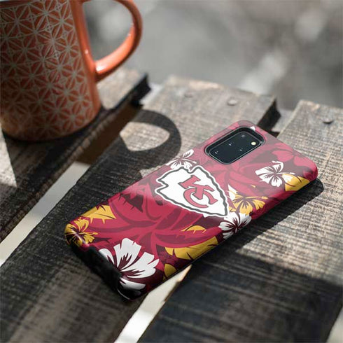 NFL Kansas City Chiefs Tropical Print Galaxy S20 Plus Pro Case