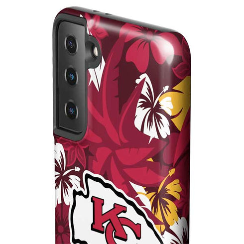 NFL Kansas City Chiefs Tropical Print Galaxy S21 Plus 5G Pro Case