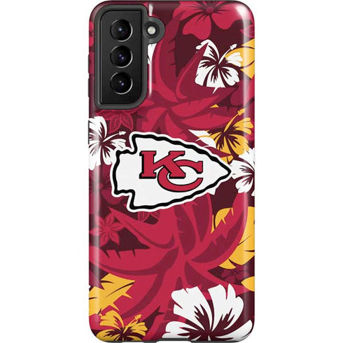 NFL Kansas City Chiefs Tropical Print Galaxy S21 Plus 5G Pro Case
