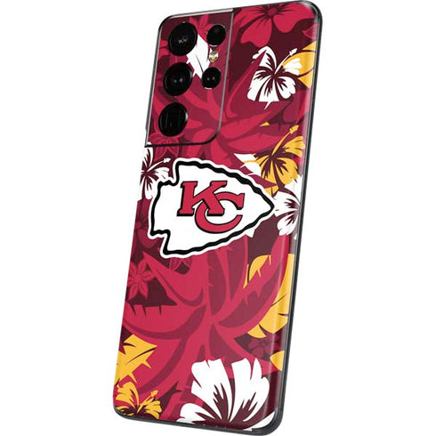 NFL Kansas City Chiefs Tropical Print Galaxy S21 Ultra 5G Skin