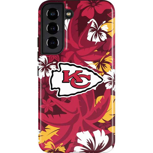 NFL Kansas City Chiefs Tropical Print Galaxy S22 Pro Case