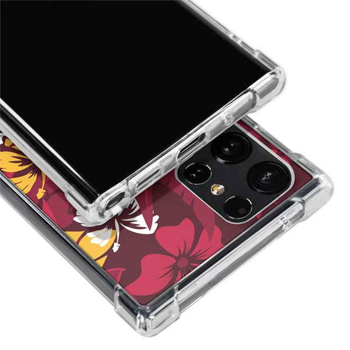 NFL Kansas City Chiefs Tropical Print Galaxy S22 Ultra Clear Case