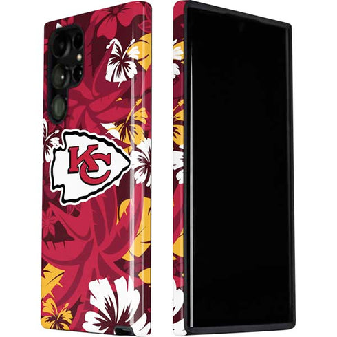 NFL Kansas City Chiefs Tropical Print Galaxy S22 Ultra Pro Case
