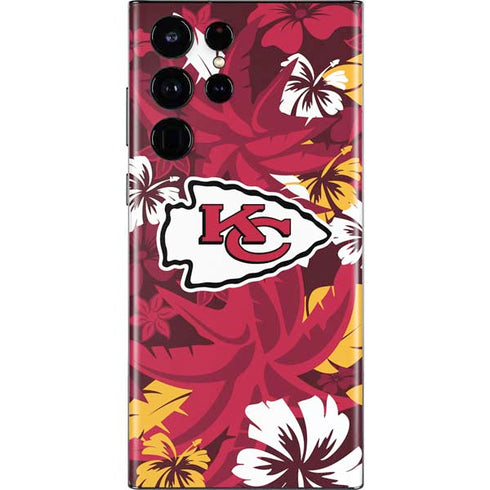 NFL Kansas City Chiefs Tropical Print Galaxy S22 Ultra Skin