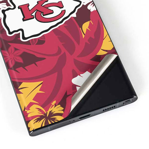 NFL Kansas City Chiefs Tropical Print Galaxy S22 Ultra Skin