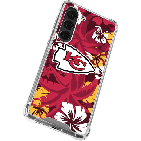 NFL Kansas City Chiefs Tropical Print Galaxy S23 Clear Case