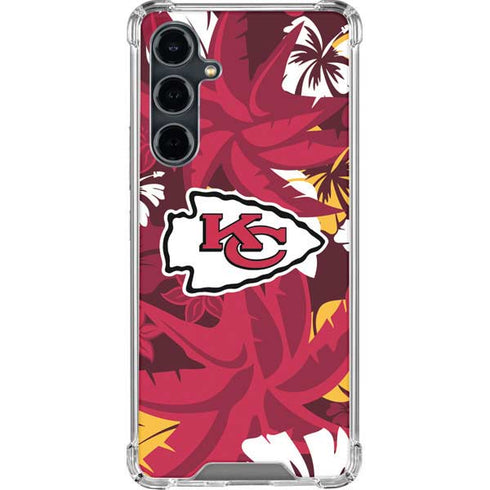 NFL Kansas City Chiefs Tropical Print Galaxy S23 FE Clear Case