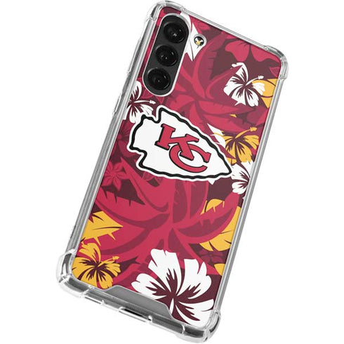 NFL Kansas City Chiefs Tropical Print Galaxy S23 Plus Clear Case
