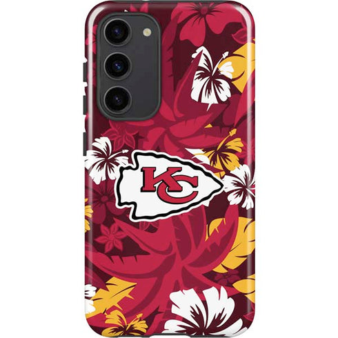 NFL Kansas City Chiefs Tropical Print Galaxy S23 Plus Pro Case