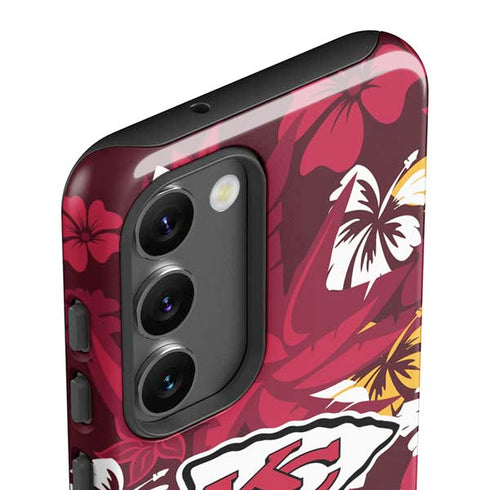 NFL Kansas City Chiefs Tropical Print Galaxy S23 Plus Pro Case