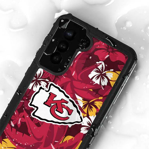 NFL Kansas City Chiefs Tropical Print Galaxy S23 Plus Waterproof Case