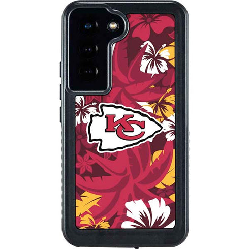 NFL Kansas City Chiefs Tropical Print Galaxy S23 Waterproof Case