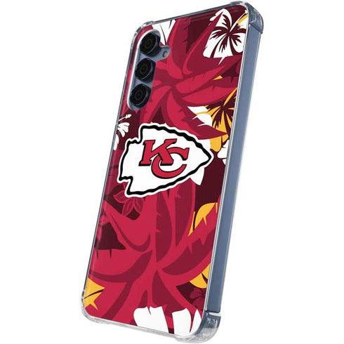 NFL Kansas City Chiefs Tropical Print Galaxy S24 Clear Case