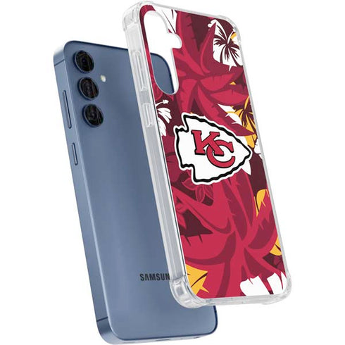 NFL Kansas City Chiefs Tropical Print Galaxy S24 Clear Case