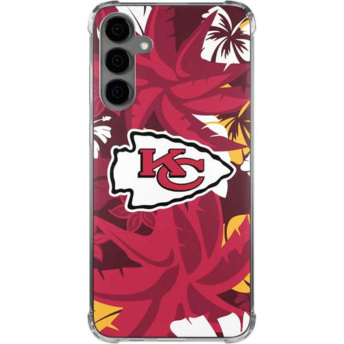 NFL Kansas City Chiefs Tropical Print Galaxy S24 Plus Clear Case