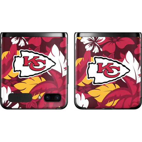 NFL Kansas City Chiefs Tropical Print Galaxy Z Flip Skin