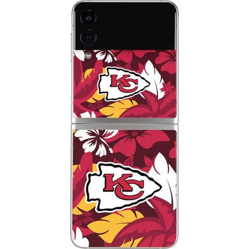 NFL Kansas City Chiefs Tropical Print Galaxy Z Flip3 5G Skin