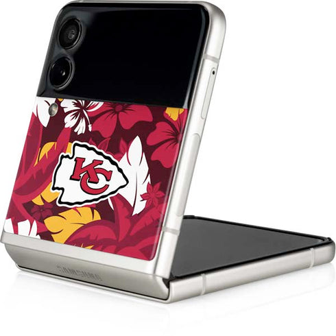 NFL Kansas City Chiefs Tropical Print Galaxy Z Flip3 5G Skin