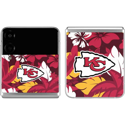 NFL Kansas City Chiefs Tropical Print Galaxy Z Flip4 5G Skin