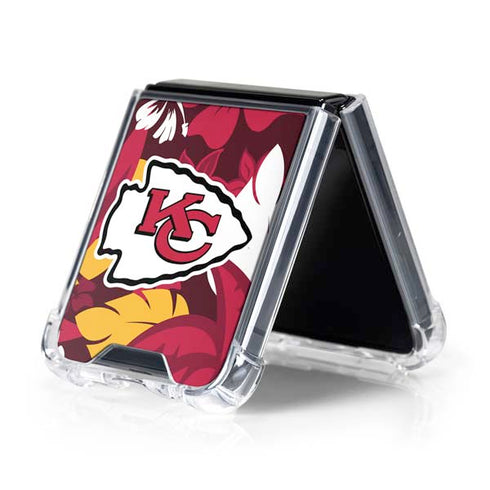 NFL Kansas City Chiefs Tropical Print Galaxy Z Flip5 5G Clear Case