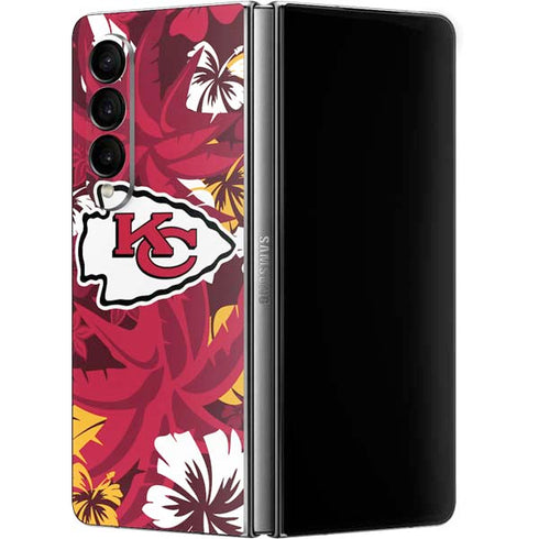 NFL Kansas City Chiefs Tropical Print Galaxy Z Fold4 5G Skin