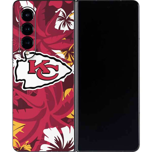 NFL Kansas City Chiefs Tropical Print Galaxy Z Fold4 5G Skin