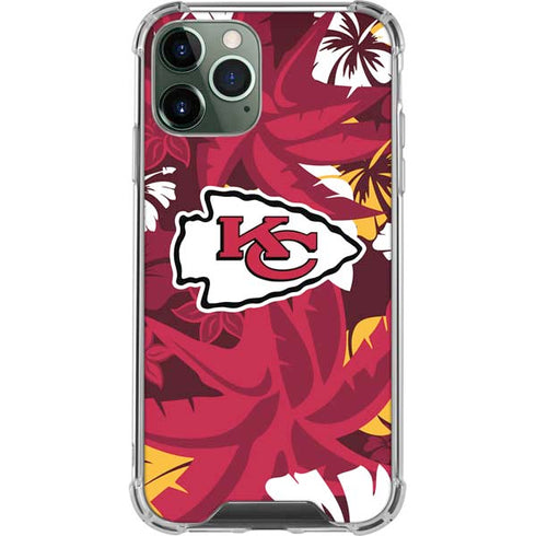 NFL Kansas City Chiefs Tropical Print iPhone 11 Pro Max Clear Case