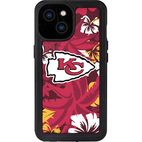 NFL Kansas City Chiefs Tropical Print iPhone 13 Mini Waterproof Case