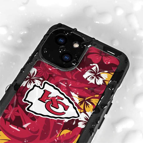 NFL Kansas City Chiefs Tropical Print iPhone 13 Mini Waterproof Case