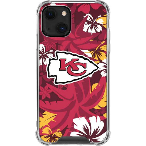 NFL Kansas City Chiefs Tropical Print iPhone 14 Clear Case