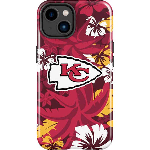 NFL Kansas City Chiefs Tropical Print iPhone 15 Plus Impact Case