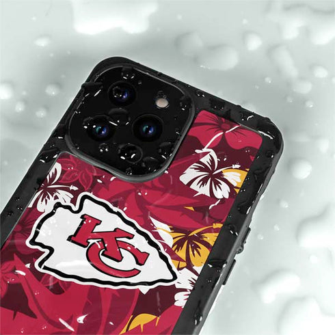 NFL Kansas City Chiefs Tropical Print iPhone 14 Pro Max Waterproof Case