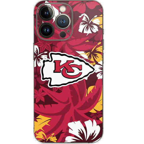 NFL Kansas City Chiefs Tropical Print iPhone 14 Pro Skin
