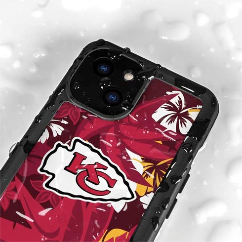 NFL Kansas City Chiefs Tropical Print iPhone 15 Waterproof Case