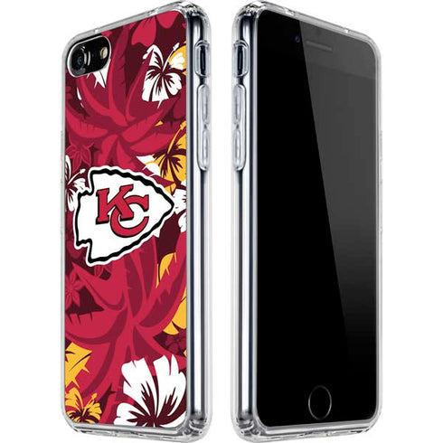 NFL Kansas City Chiefs Tropical Print iPhone SE (2nd & 3rd Gen) Clear Case