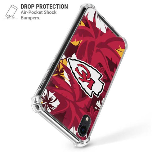 NFL Kansas City Chiefs Tropical Print iPhone XR Clear Case