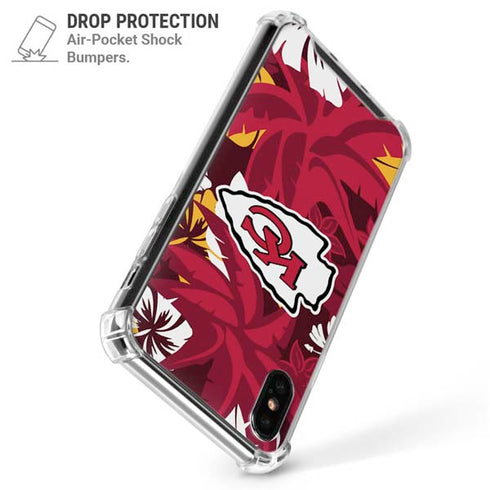 NFL Kansas City Chiefs Tropical Print iPhone XS Max Clear Case