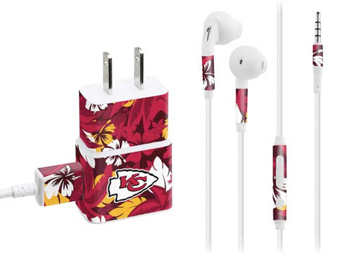 NFL Kansas City Chiefs Tropical Print Phone Charger Skin