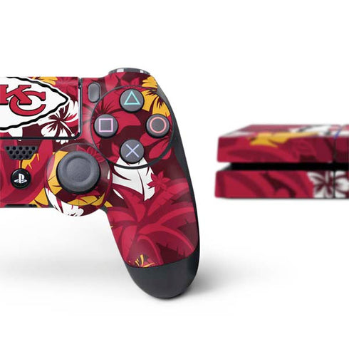 NFL Kansas City Chiefs Tropical Print PS4 Console and Controller Bundle Skin