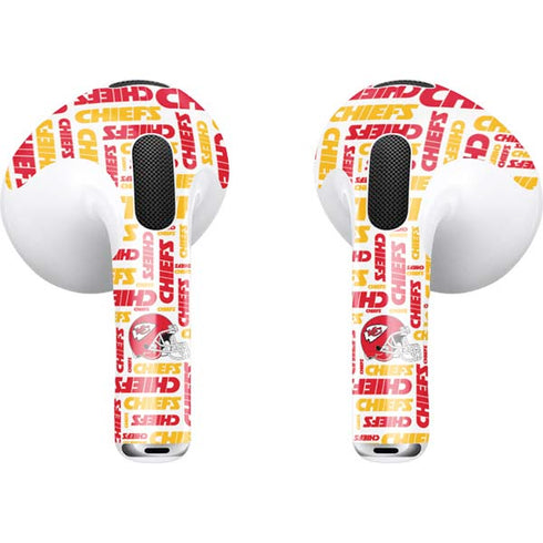 NFL Kansas City Chiefs White Blast Apple AirPods (3rd Gen 2021) Skin