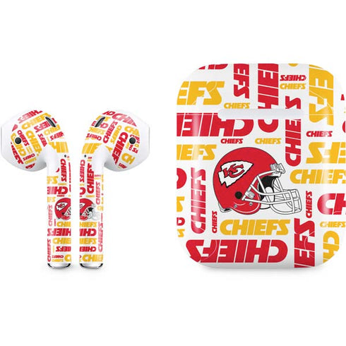 NFL Kansas City Chiefs White Blast Apple AirPods Skin